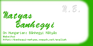 matyas banhegyi business card